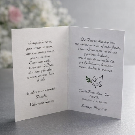 TARJETAS CONDOLENCIAS
