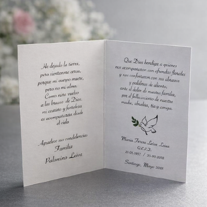 TARJETAS CONDOLENCIAS